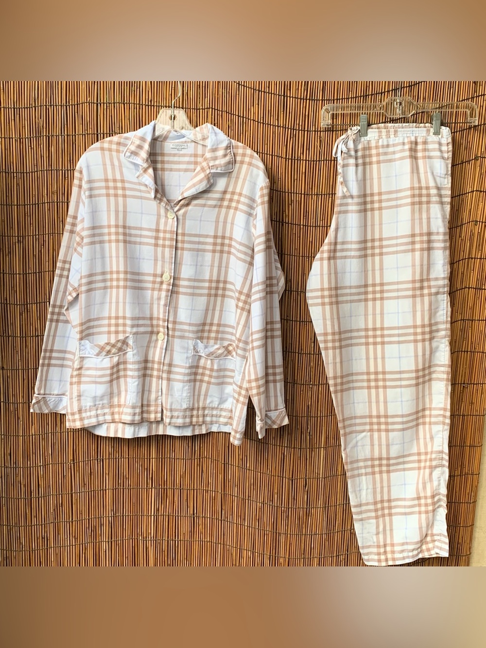 Burberry London cotton plaid pajama set
Women’s Size Large